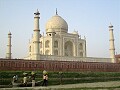 Ferry across the Yamuna River behind the Taj Mahal